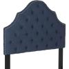 Safavieh Arebelle Taupe Linen Upholstered Tufted Headboard – Silver Nailhead (Queen)(Steel Blue)