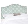 Safavieh Connie Grey/ White Diamond Camelback Headboard – Silver Nailhead (Full)(Bluestone)