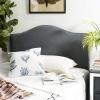 Safavieh Connie Grey/ White Diamond Camelback Headboard – Silver Nailhead (Full)(Gray)