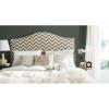 Safavieh Connie Grey/ White Diamond Camelback Headboard – Silver Nailhead (Full)(Grey / Wheat)
