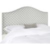 Safavieh Connie Grey/ White Diamond Camelback Headboard – Silver Nailhead (Full)(Grey / White)