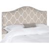 Safavieh Connie Grey/ White Diamond Camelback Headboard – Silver Nailhead (Full)(Pear Green)