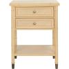 Safavieh Home Collection Ahab White/Gold 2-Drawer 1-Shelf Accent Table (Fully Assembled) ACC6606B(Light Blonde/Gold)