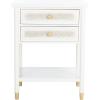 Safavieh Home Collection Ahab White/Gold 2-Drawer 1-Shelf Accent Table (Fully Assembled) ACC6606B(White/Gold)