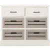 Safavieh Home Collection Briar Brown and Sand 6 Removable Drawer Storage Chest(Distressed White / Greige)