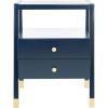 Safavieh Home Collection Cove White/Gold 2-Drawer 1-Shelf Accent Table (Fully Assembled) ACC6602B(Navy/Gold)
