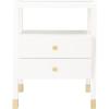 Safavieh Home Collection Cove White/Gold 2-Drawer 1-Shelf Accent Table (Fully Assembled) ACC6602B(White/Gold)