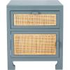 Safavieh Home Collection Dave Black and Natural Rattan 1-Drawer 1-Door Nightstand(Blue Grey / Natural)