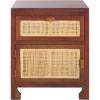 Safavieh Home Collection Dave Black and Natural Rattan 1-Drawer 1-Door Nightstand(Dark Natural/Natural)