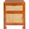 Safavieh Home Collection Dave Black and Natural Rattan 1-Drawer 1-Door Nightstand(Natural)
