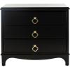 Safavieh Home Collection Hannon 3 Drawer Contemporary Nightstand(Black / Brass)