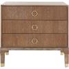 Safavieh Home Collection Lorna 3 Drawer Contemporary Night Stand Nightstand, Black(Natural)