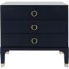 Safavieh Home Collection Lorna 3 Drawer Contemporary Night Stand Nightstand, Black(Navy)