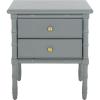 Safavieh Home Collection Mina Modern Coastal 2 Drawer 25″ Bamboo Nightstand, White(Grey/Gold)