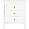 Safavieh Home Collection Mina Modern Coastal 3 Drawer 25″ Bamboo Nightstand, Navy(White/Gold)