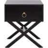 Safavieh Home Collection Odilia Turquoise and Gold 1-Drawer Nightstand, 16″D x 19″W x 22″H(Black)