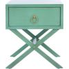 Safavieh Home Collection Odilia Turquoise and Gold 1-Drawer Nightstand, 16″D x 19″W x 22″H(Turquoise)