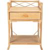 Safavieh Home Collection Rumi White and Natural Rattan 1-Drawer 1-Shelf Nightstand(Natural)