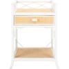 Safavieh Home Collection Rumi White and Natural Rattan 1-Drawer 1-Shelf Nightstand(White / Natural)