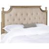 Safavieh Home Collection Tufted Velvet Rustic Oak and Beige Headboard (Queen)(Taupe / Rustic Oak)