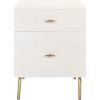 Safavieh Home Genevieve Modern Walnut and White Mahogany 2-drawer Nightstand(Cream / White Washed)