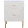 Safavieh Home Genevieve Modern Walnut and White Mahogany 2-drawer Nightstand(Grey / White Washed)