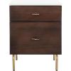 Safavieh Home Genevieve Modern Walnut and White Mahogany 2-drawer Nightstand(Walnut / White)
