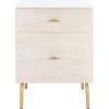 Safavieh Home Genevieve Modern Walnut and White Mahogany 2-drawer Nightstand(White / White Washed)