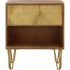 Safavieh Home Solene Natural 1-drawer Textured Hairpin Storage Nightstand