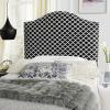 Safavieh Mercer Collection Connie Black and White Lattice Silver Nailhead Headboard (Twin)(Black / White)