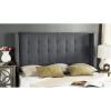 Safavieh Mercer Collection Keegan Grey Velvet Tufted Winged Headboard (Queen)