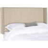 Safavieh Mercer Collection Keegan Linen Tufted Winged Headboard, Queen, Silver(Hemp)