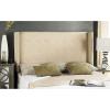 Safavieh Mercer Collection Keegan Linen Tufted Winged Headboard, Queen, Silver(Parchment)