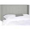 Safavieh Mercer Collection Keegan Linen Tufted Winged Headboard, Queen, Silver(Silver)