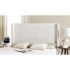 Safavieh Mercer Collection Keegan Linen Tufted Winged Headboard, Queen, Silver(White)