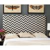 Safavieh Ziggy Grey/White Upholstered Chevron Headboard (Full)
