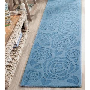 Martha Stewart x SAFAVIEH Area Rug Collection – 4′ x 6′, Saguaro, Handmade Wool, Ideal for Living Room, Foyer, Bedroom, Accent Space (MSR4618D)(Thistle Blue)