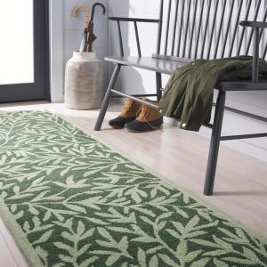 Martha Stewart x SAFAVIEH Area Rug Collection – 5′ x 8′, Grey & Ivory, Handmade Wool, Ideal for Living Room, Bedroom, Office, Dining Space (MSR3527F)(Green)