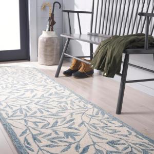 Martha Stewart x SAFAVIEH Area Rug Collection – 5′ x 8′, Grey & Ivory, Handmade Wool, Ideal for Living Room, Bedroom, Office, Dining Space (MSR3527F)(Ivory/Blue)