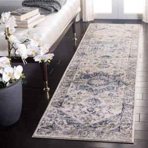 Martha Stewart x SAFAVIEH Area Rug Collection – 5’1″ x 7’6″, Ivory & Blue, Non-Shedding & Easy Cleaning, Ideal for Living Room, Bedroom, Office, Dining Space (MSR868A)(Ivory/Blue)