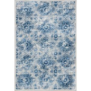 Martha Stewart x SAFAVIEH Area Rug Collection – 8′ x 10′, Navy & Cream, Floral Pattern, Non-Shedding & Easy Cleaning, Ideal for Living Room, Bedroom, Office, Dining Space (MSR2862N)(Cream/Blue)