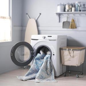Martha Stewart x SAFAVIEH Machine Washable Area Rug Collection – 5′ x 8′, Grey & Turquoise, Slip Resistant & Easy Cleaning, Ideal for Ideal for Living Room, Bedroom, Dining Space (MSRW113B)(Grey/Turquoise)