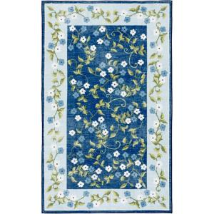 Martha Stewart x SAFAVIEH Machine Washable Area Rug Collection – 5′ x 8′, Rust & Gold, Slip Resistant & Easy Cleaning, Ideal for Ideal for Living Room, Bedroom, Dining Space (MSRW195Q)(Dark Blue/Light Blue)