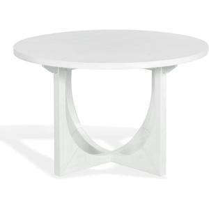SAFAVIEH Couture Collection – Clarastella White Round Wood Dining Table, Modern Pedestal Dining Table (SFV4273A)(White)