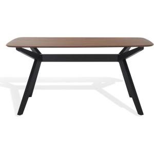 SAFAVIEH Couture Collection – Divya Walnut & Black Rectangle Wood Dining Table, Modern Two-Tone Design, Seats up to 6 (SFV6711A)(Walnut/Black)