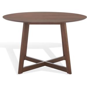 SAFAVIEH Couture Collection – Jessbrina Walnut Brown Round Wood Dining Table, Modern Design, Seats up to 4 (SFV6701A)(Walnut)