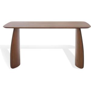 SAFAVIEH Couture Collection – Kayleen Walnut Rectangle Wood Dining Table, Sculptural Modern Design (SFV6713A)(Walnut)