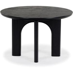 SAFAVIEH Couture Collection – Olivetta Oak Round Wood Dining Table, Classic Design, Seats up to 4 (SFV2201A)(Black)