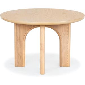 SAFAVIEH Couture Collection – Olivetta Oak Round Wood Dining Table, Classic Design, Seats up to 4 (SFV2201A)(Oak)