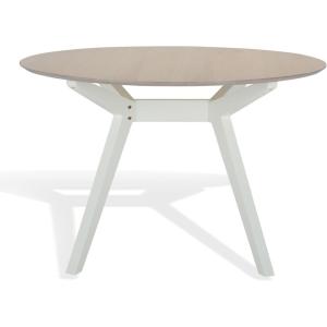 SAFAVIEH Couture Collection – Rhonda Walnut & Black Round Wood Dining Table, Modern Two-Tone Design (SFV6709B)(White Washed/White)